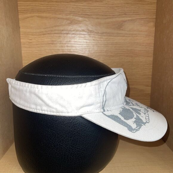 Harley Davidson White Skull Print Women's Visor - Picture 4 of 14